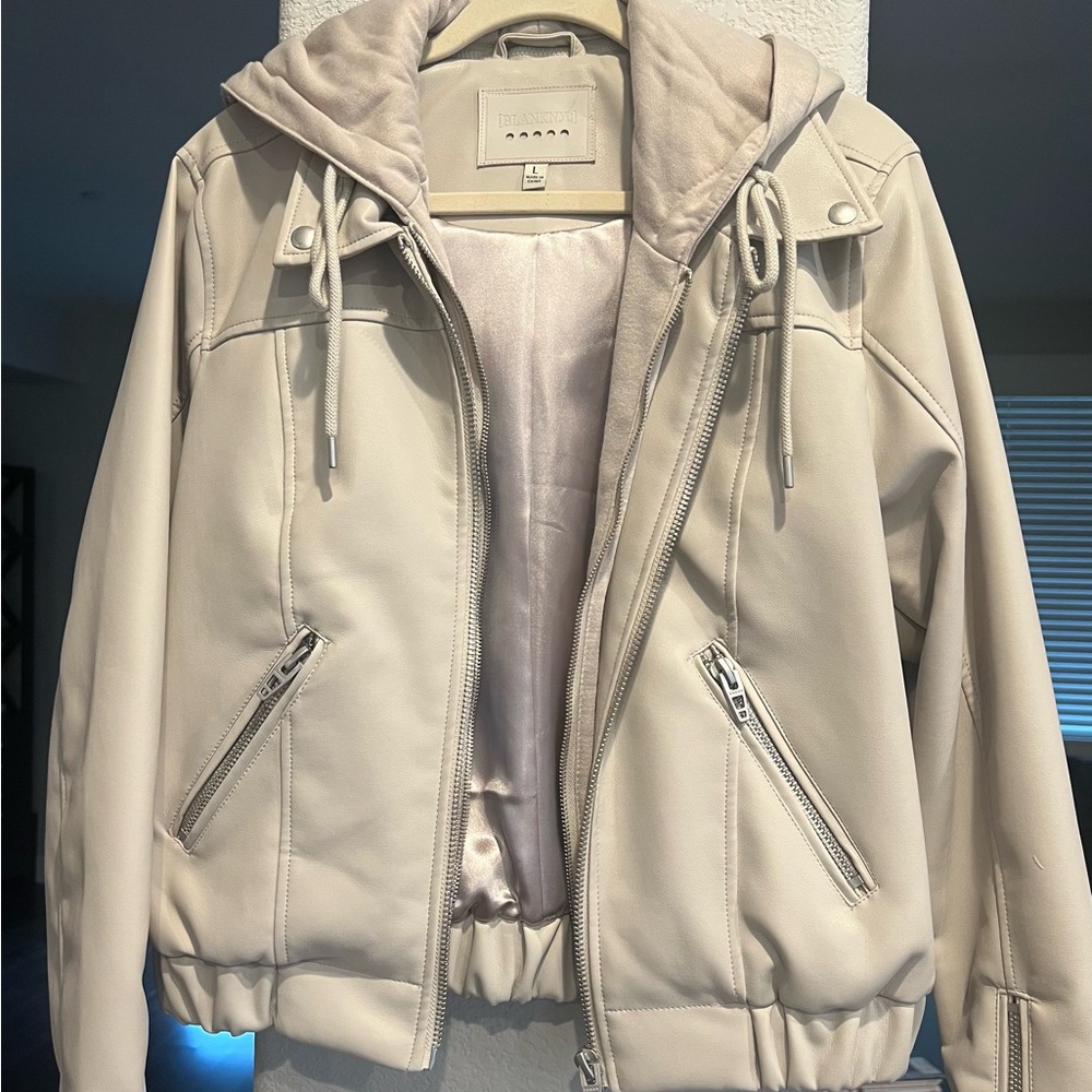 Blank NYC Women's Cream Bomber Jacket